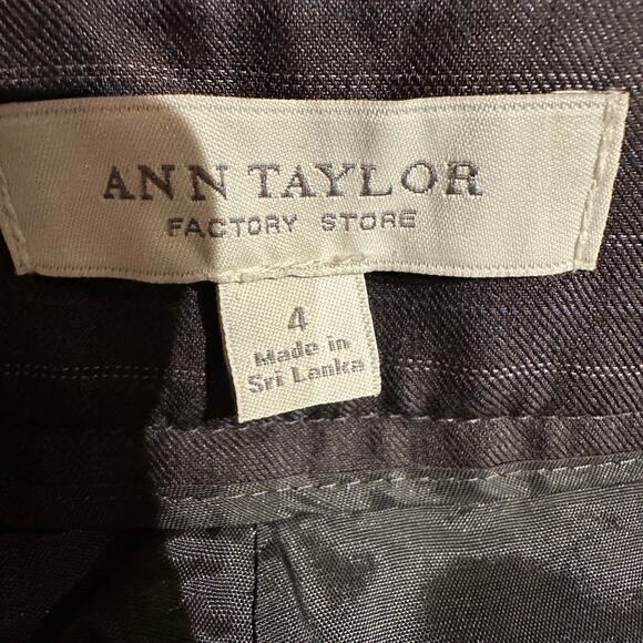 Ann Taylor Factory Pinstriped pants 4 Wide Leg Lined Office Work Professional - Picture 8 of 10